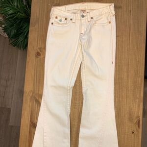 Vintage True Religion White "Joey" Low Rise Flare Stretch Jeans EUC